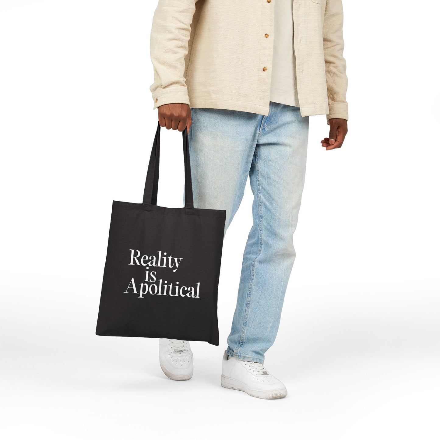 Tote Bag — "Reality is Apolitical" Canvas Tote (InPress Logo)