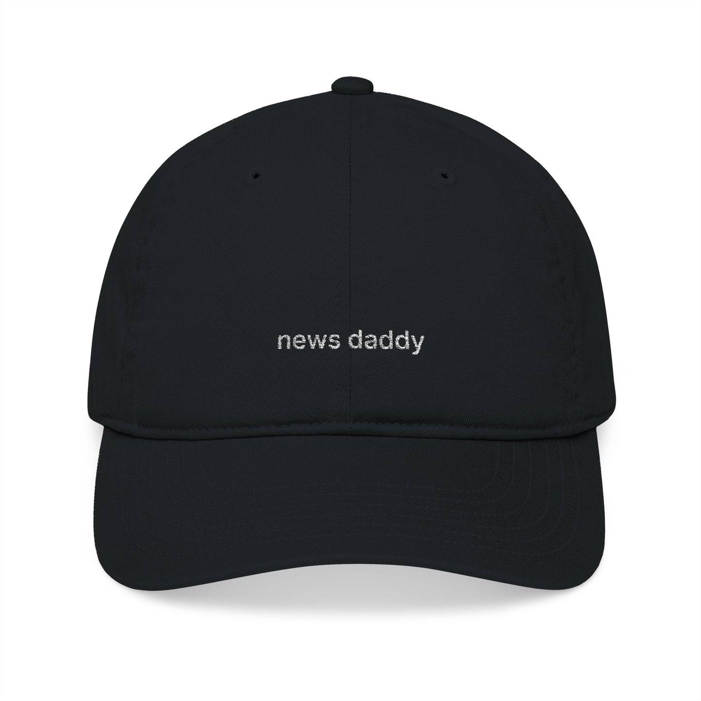 'news daddy' Embroidered Baseball Cap - Black