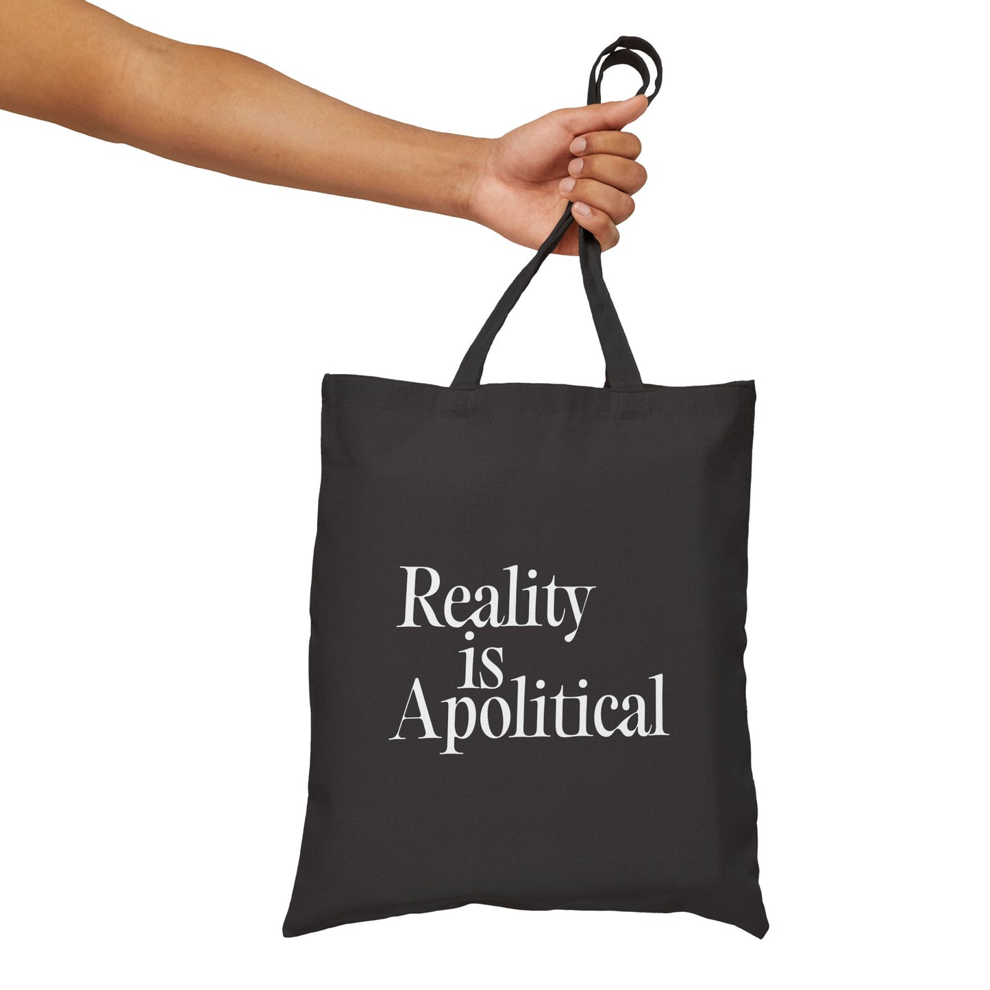 Tote Bag — "Reality is Apolitical" Canvas Tote (InPress Logo)