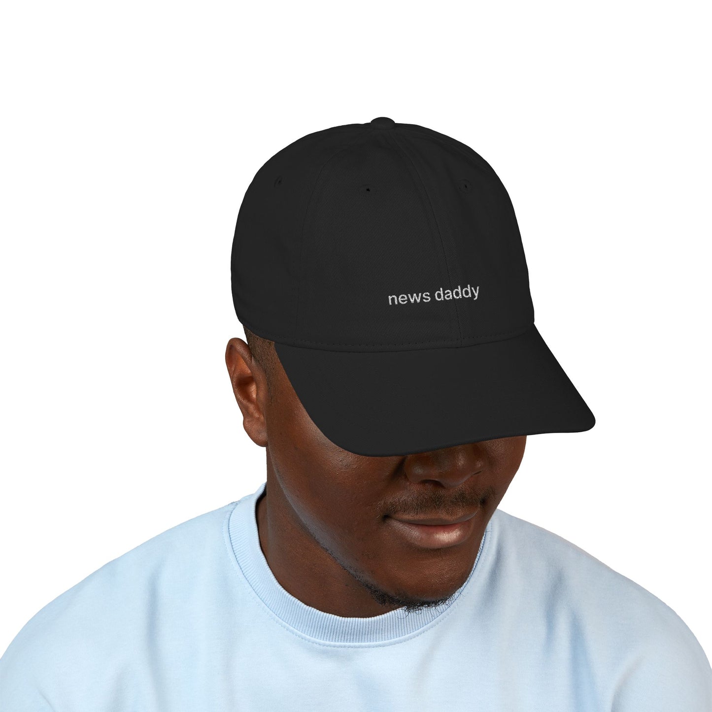 'news daddy' Embroidered Baseball Cap - Black