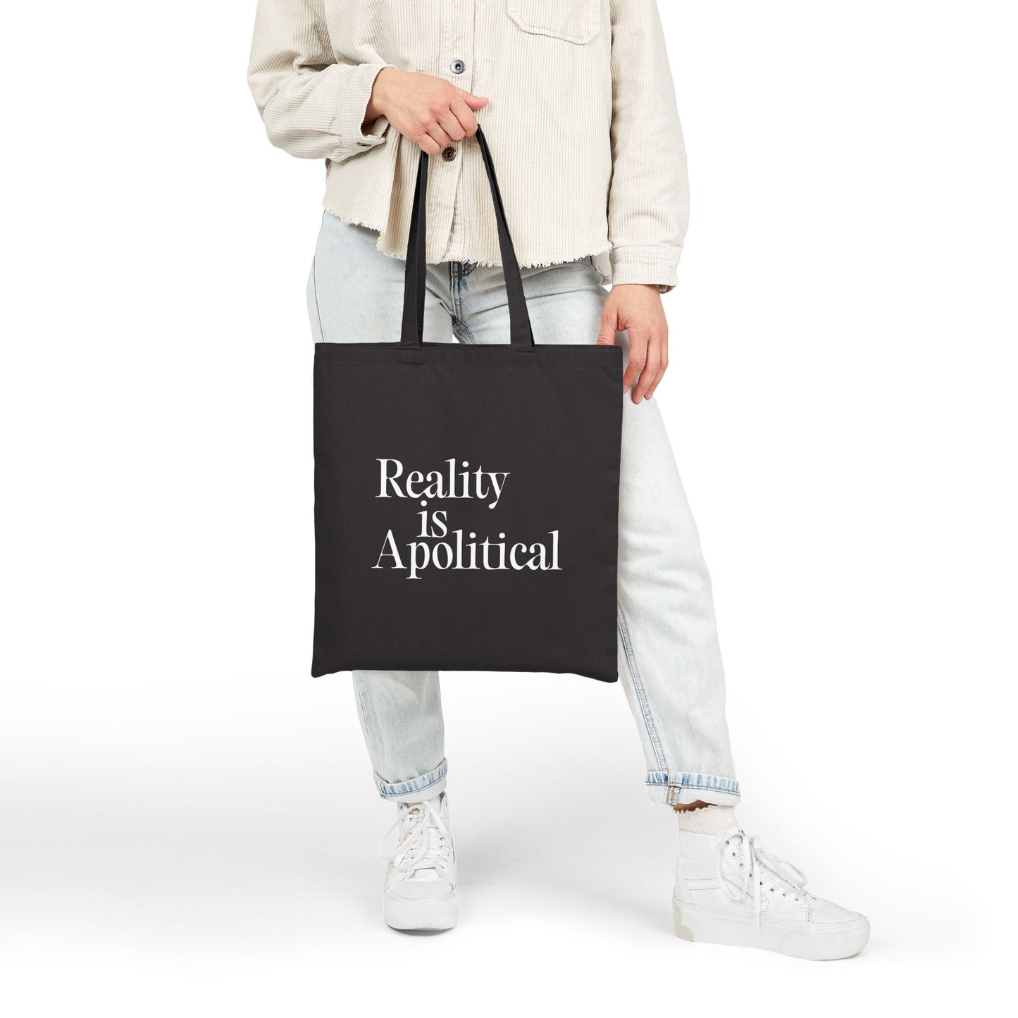Tote Bag — "Reality is Apolitical" Canvas Tote (InPress Logo)