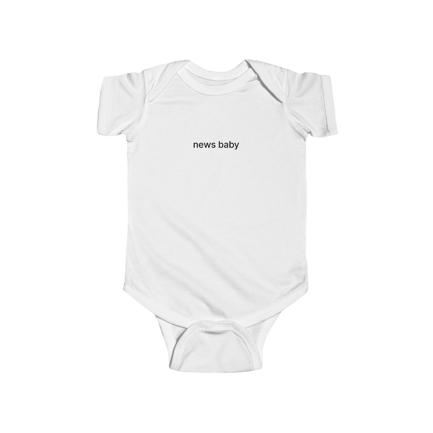 Infant Bodysuit "news baby" Minimalist Newborn Gift