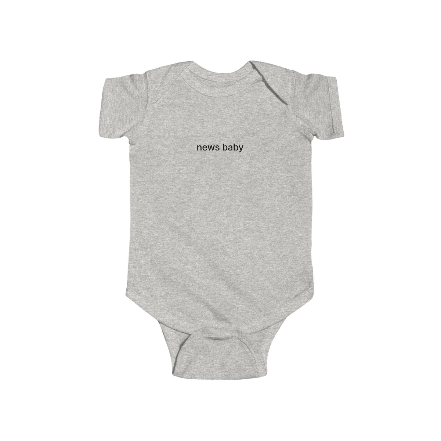 Infant Bodysuit "news baby" Minimalist Newborn Gift